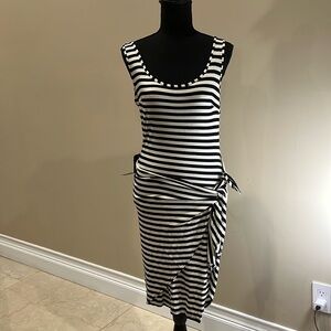 Bebe striped wrapped dress